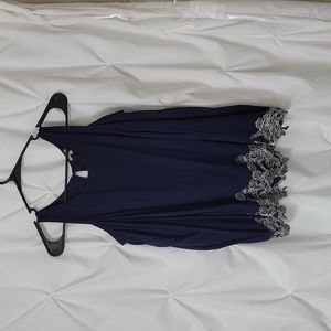 Navy blue off the shoulder blouse Small